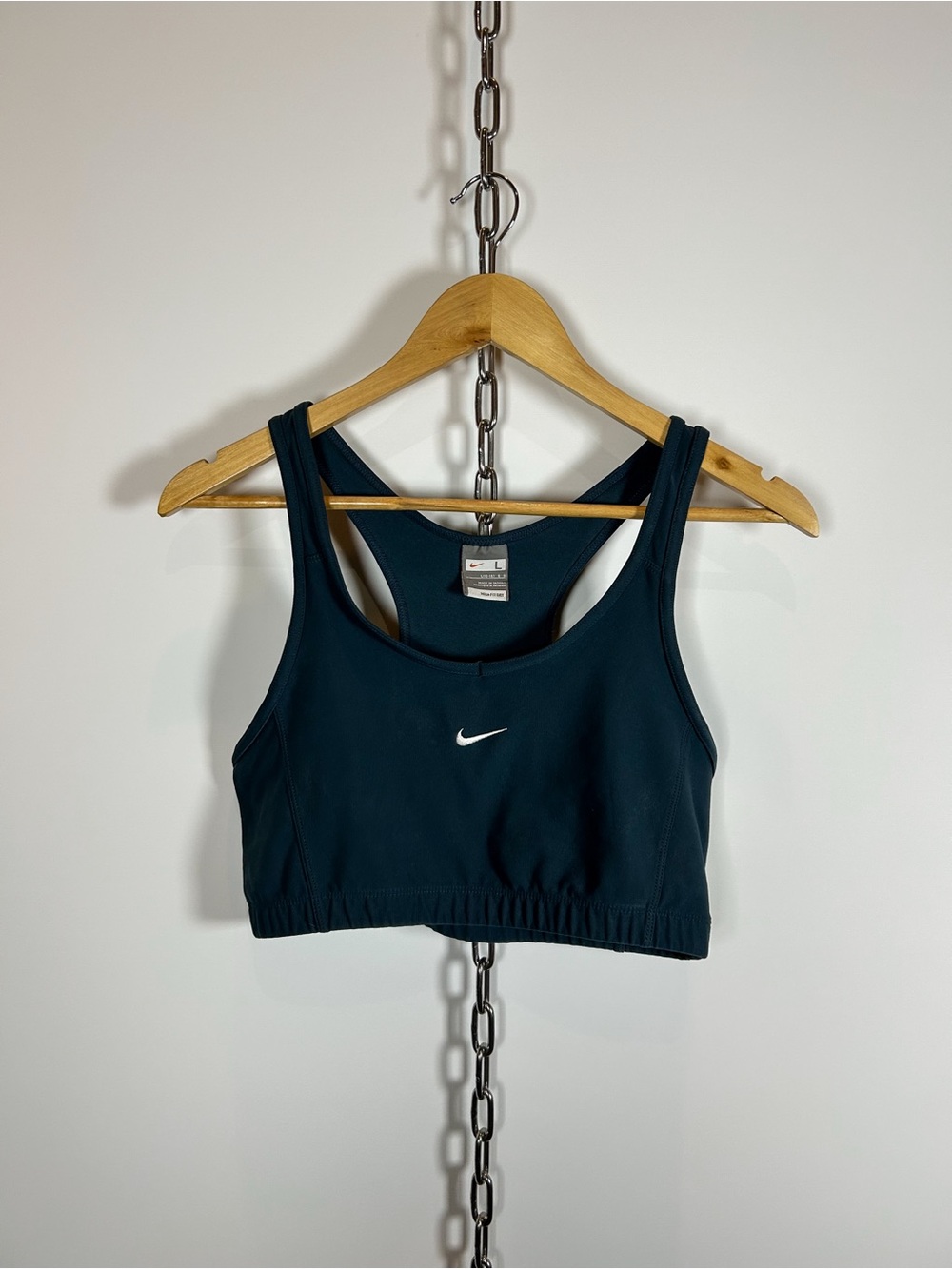 Grey Tag Vintage Nike Navy Embroidered Sports Bra